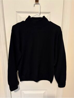 Vintage 100% Virgin Wool Black Mock Neck Sweater